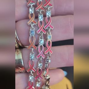 Pink ribbon bracelets x'3